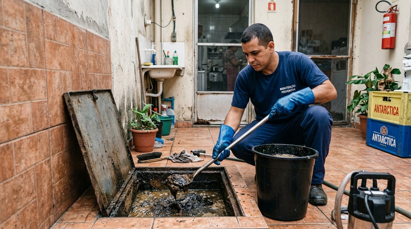 Limpeza de caixa de gordura em Limeira-SP