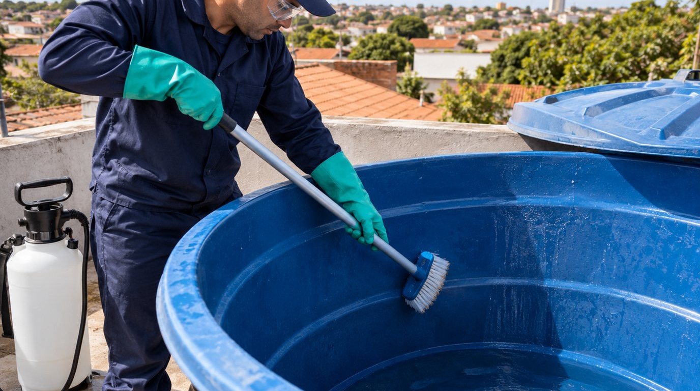 Serviço em caixa d'água em Limeira-SP